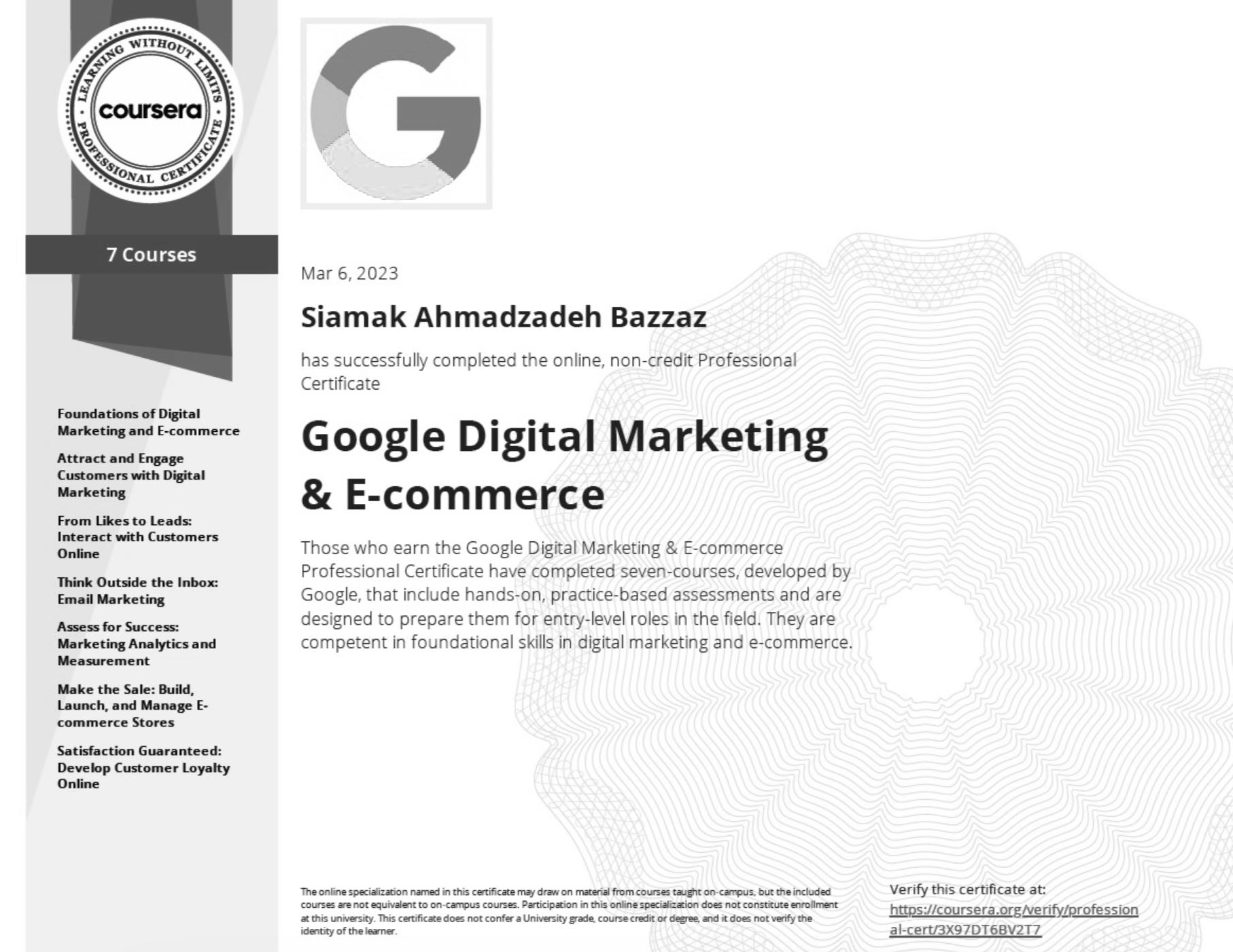 Google Digital Marketing & E-commerce