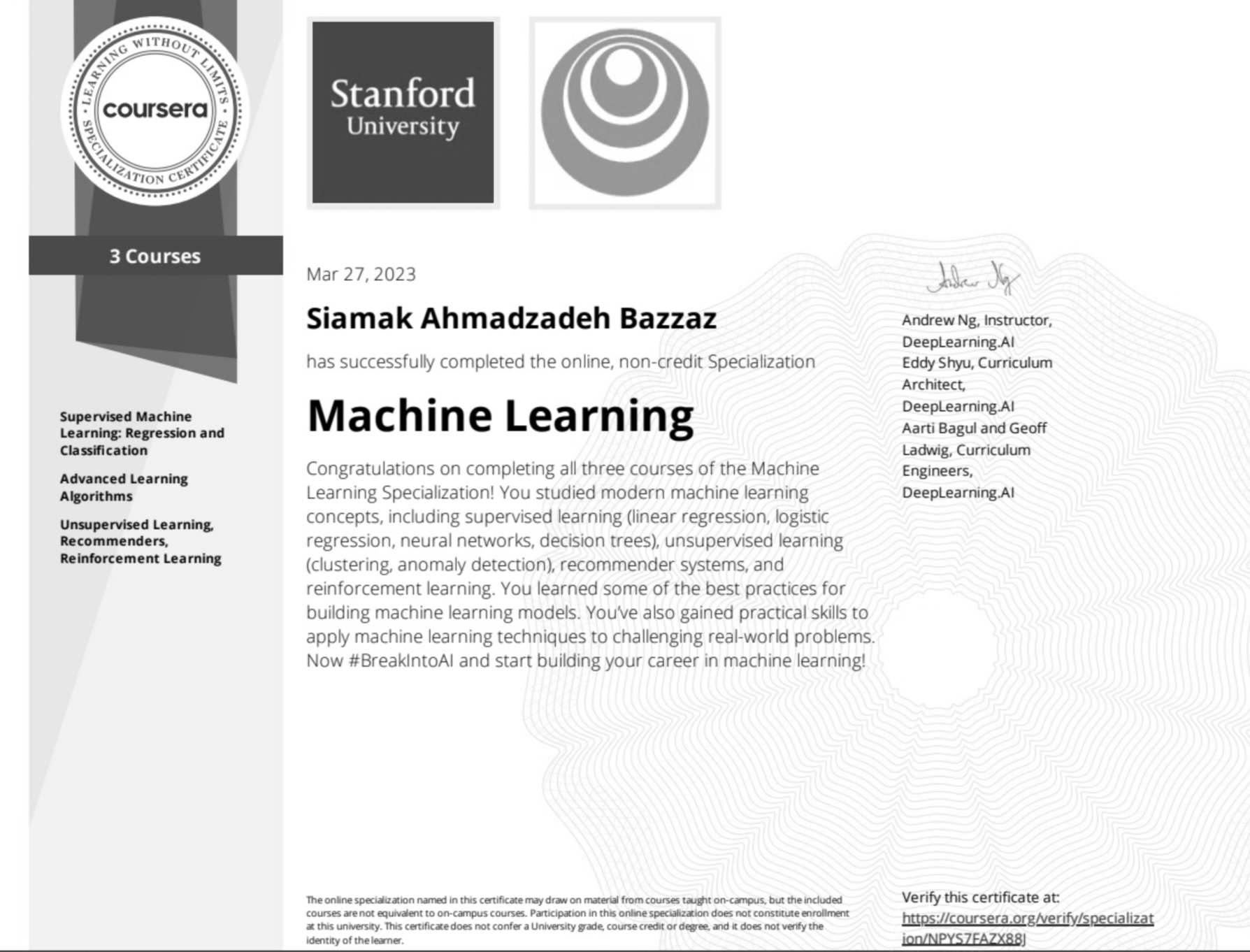 Stanford Machine Learning
